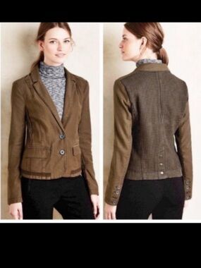 Anthropologie Hei Hei Delaine Houndstooth Utility Jacket